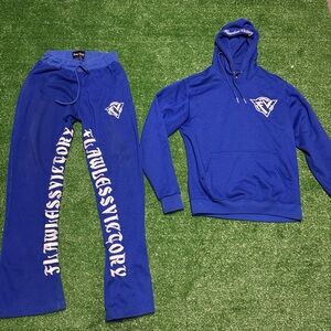 Blue Hoodie and Sweatpants Set